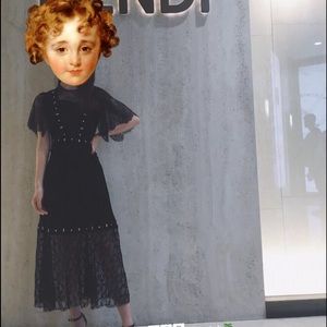 Sandro lace maxi dress, size 2, black